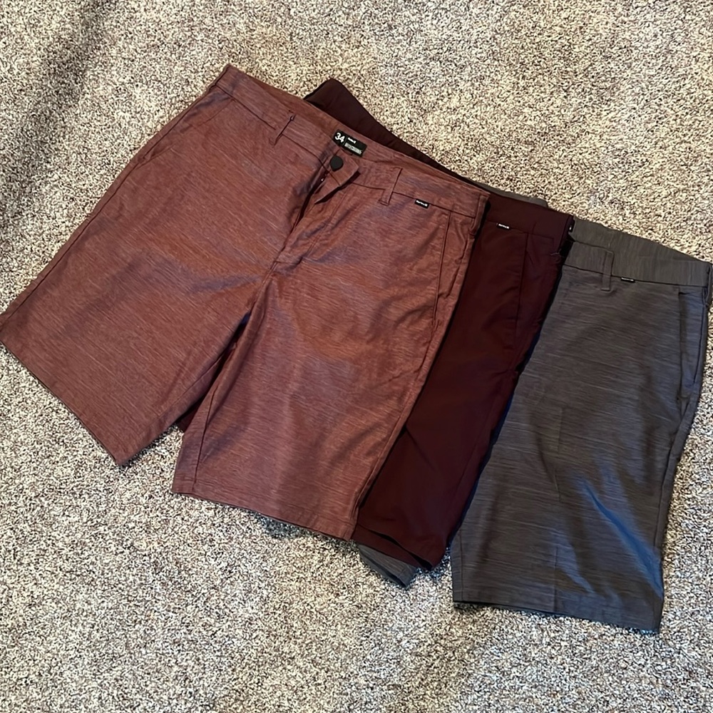 EUC Hurley x Nike Drifit Gray/Red/Burgundy Shorts Mens 34